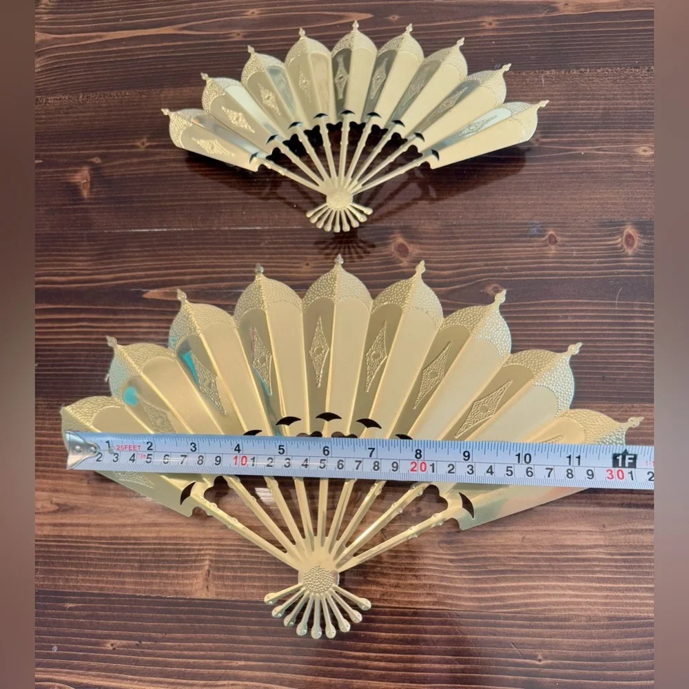Vintage Home Interiors‎ Brass Fan Wall Art Set of 2